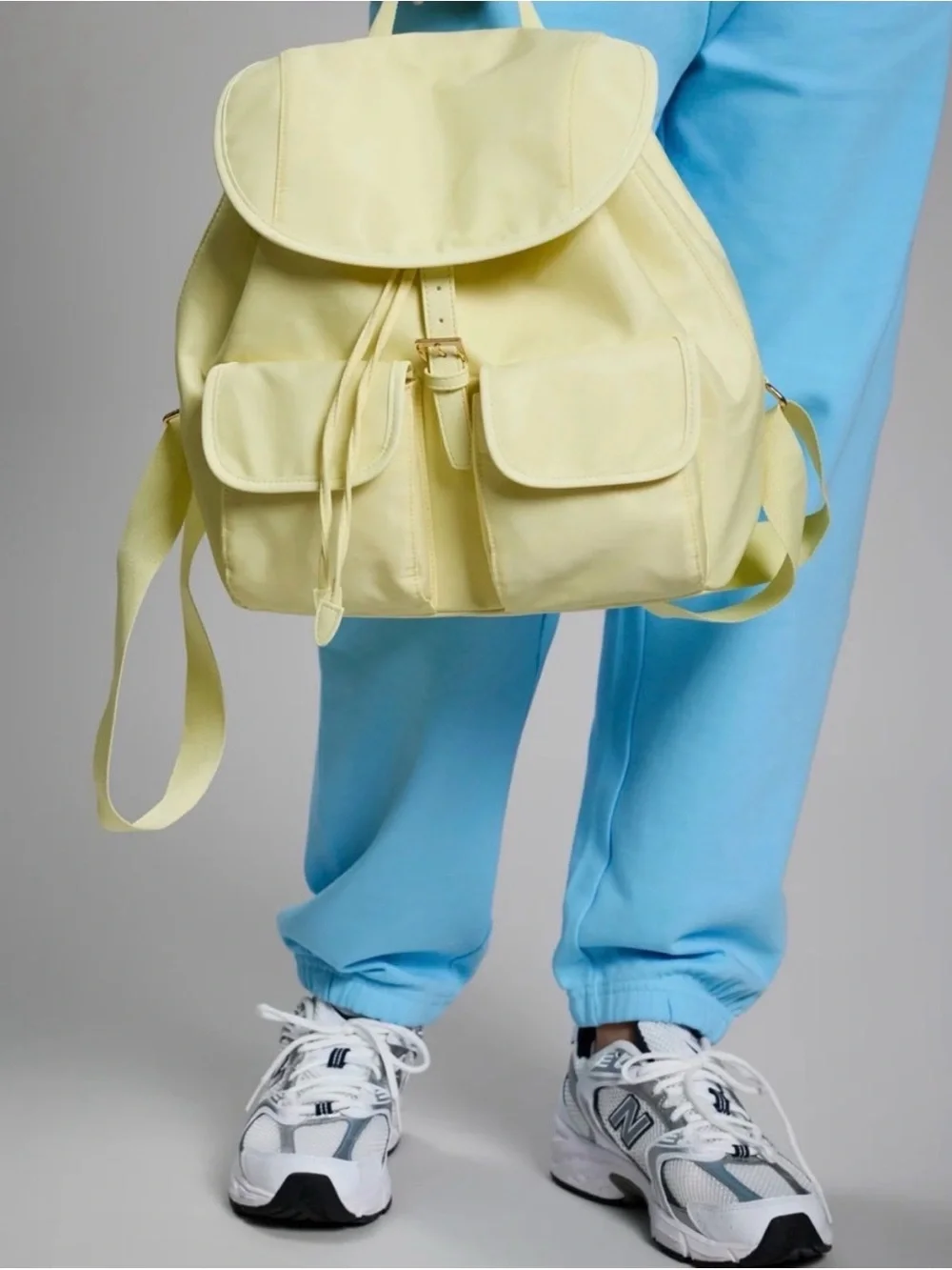 Year of Ours Backpack with Front Pockets- Baby Yellow . Rose Gold Hardware NWT
